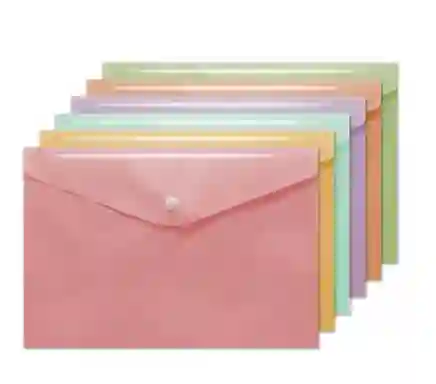 Carpeta Sobre De Boton, Tamaño Carta, Horizontal - Colores Pasteles