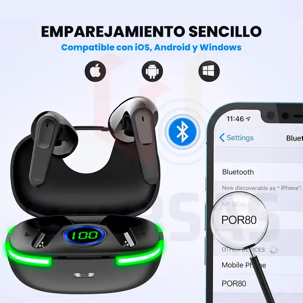 Auriculares Gamer Inalámbricos Audifonos Con Luz Led