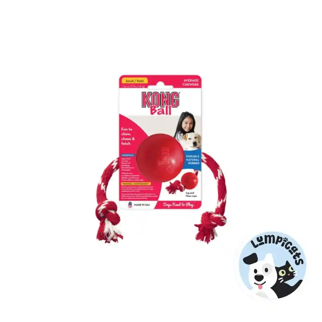 Kong Perro Caucho Classic Pelota Con Lazo Small