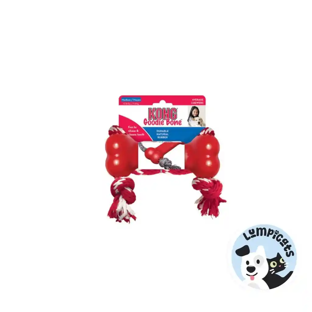 Kong Perro Caucho Classic Hueso Con Lazo Medium