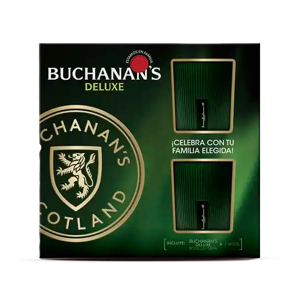 Whisky Buchanans 12a 750ml+2vasos Pack