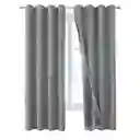 Cortinas Blackout 100% Casatua 2paños 140x220 Lino Doble Faz Gris Marengo