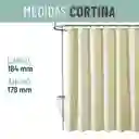 Cortina Ducha 100% Impermeab Con Iman Y Forro - Color Marfil