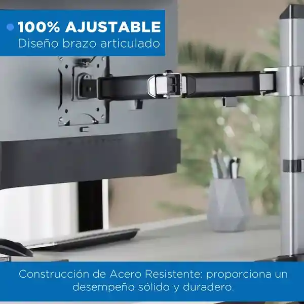 Soporte Brazo Articulado Linkon Para 2 Monitores Escritorio