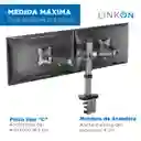 Soporte Brazo Articulado Linkon Para 2 Monitores Escritorio