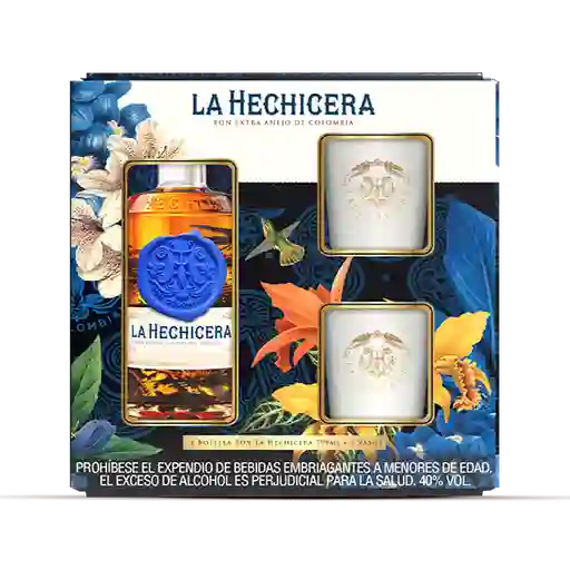 Ron La Hechicera 700ml + 2 Vasos