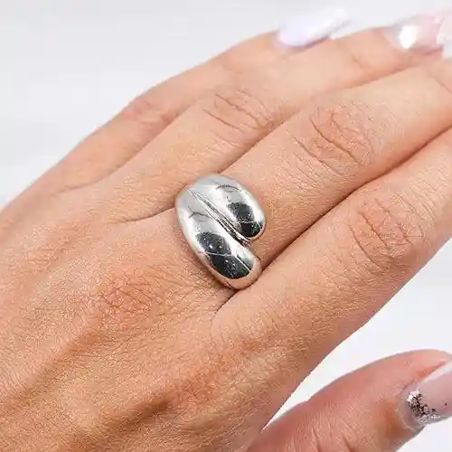 Anillo Two Different Ovals Plateado