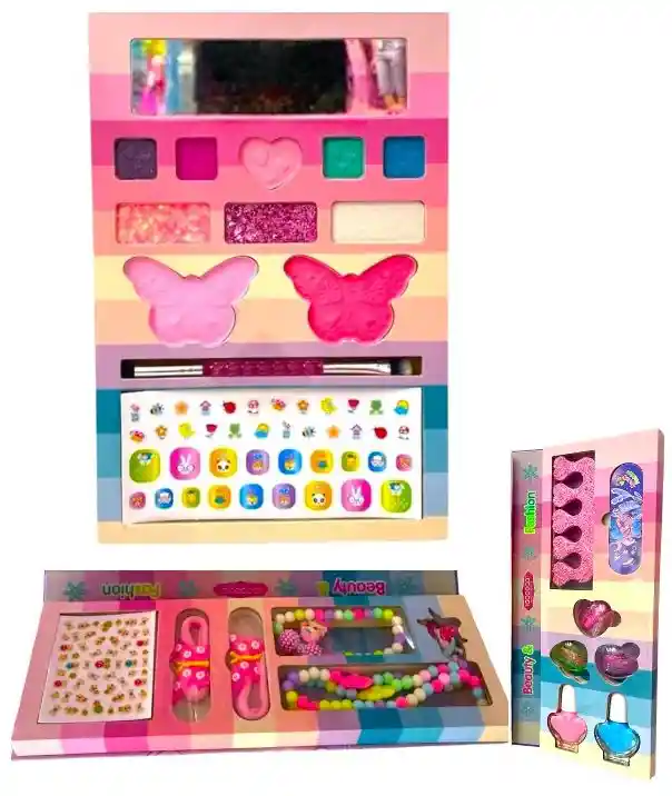 Set De Maquillaje Niña Mariposa Con Accesorios