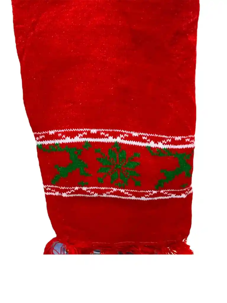 Bufanda De Navidad Roja Con Diseño