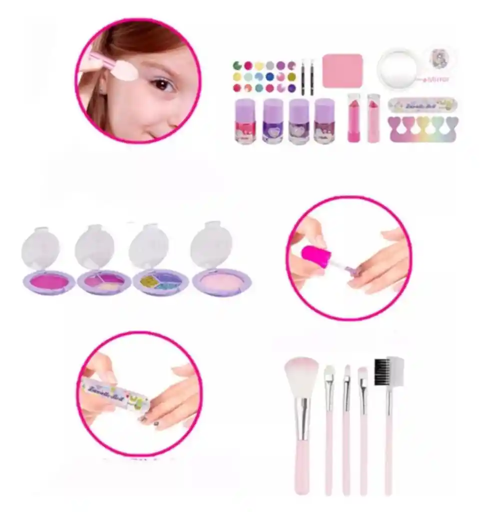 Neceser Maquillaje Plástico Kit 39 Piezas Para Niñas Estuche Tocador