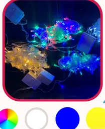 Luces De Navidad X 90 Led Cable Transparente 8 Metros Colores Surtidos