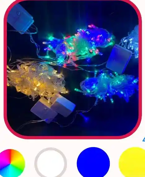 Luces De Navidad X 90 Led Cable Transparente 8 Metros Colores Surtidos