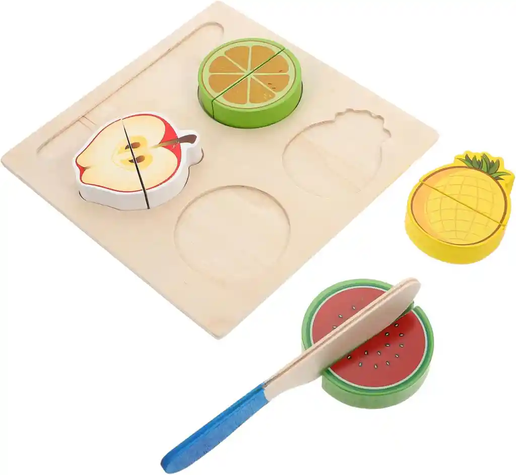 Juego Encajable De Alimentos De Madera Para Niños