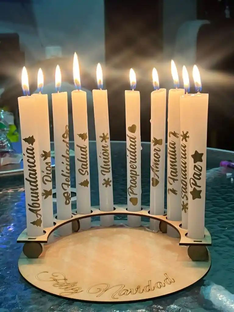 Porta Velas Y Velas X 10 Con Deseos