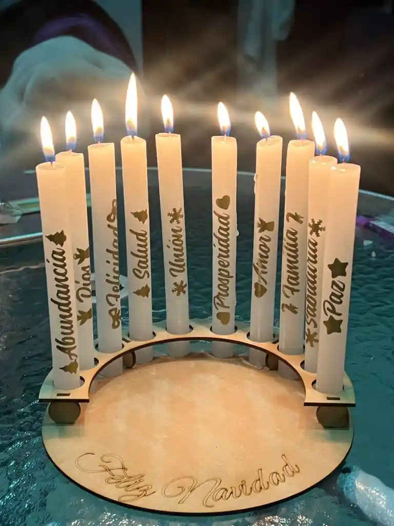 Porta Velas Y Velas X 10 Con Deseos