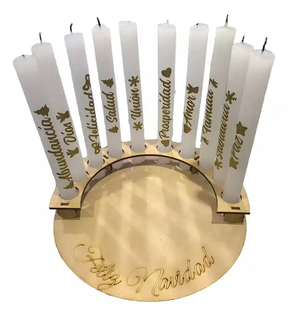 Porta Velas Y Velas X 10 Con Deseos
