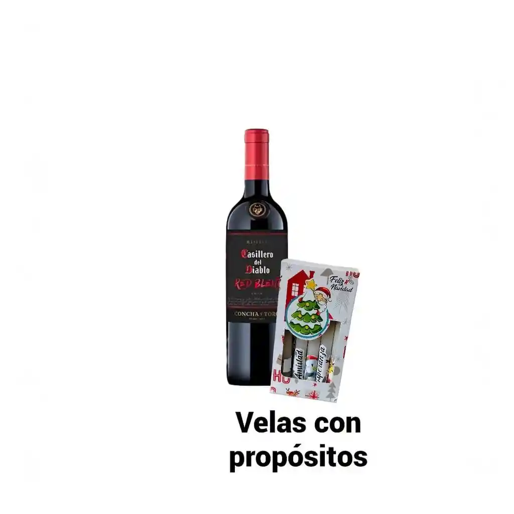 Vino Casillero Del Diablo Red Blend + Velas Navideñas Con Propósito