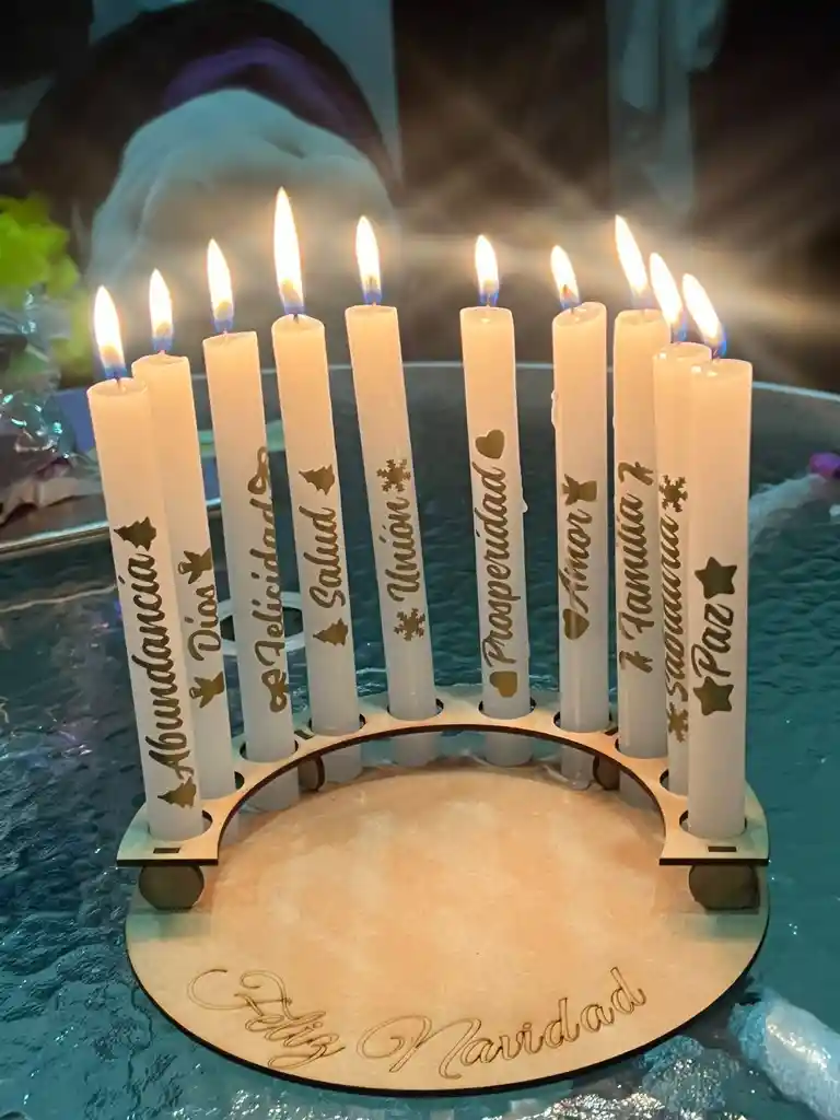 Porta Velas Y Velas X 10 Con Deseos
