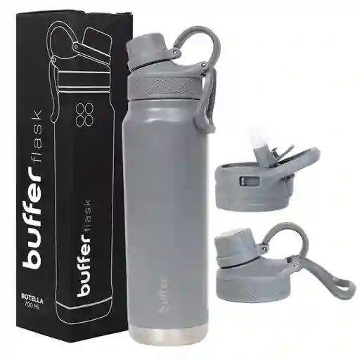 Termo Botella Termica Acero Inox Buffer + Tapas - Cool Grey