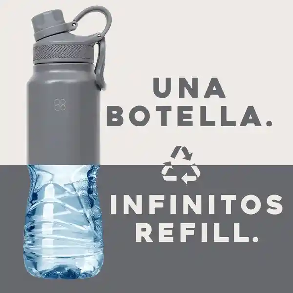 Termo Botella Termica Acero Inox Buffer + Tapas - Cool Grey