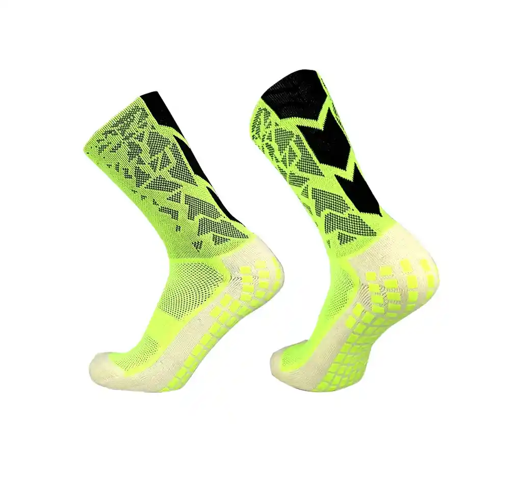 Media Antideslizante Fútbol Profesional Truxos Grip Calsetin 10-12 - Verde Neón