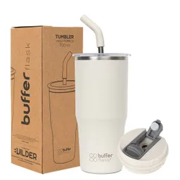 Mug Vaso Termo Agua Cafe 700ml Buffer Acero Inox + Tapas - Ivory
