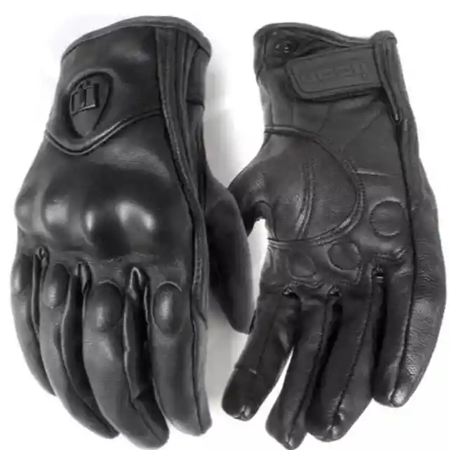 Guantes Icon Persuit Liso O Perforado Cuero Moto Protección