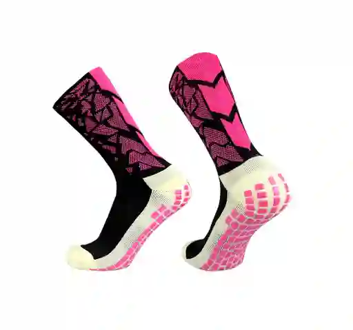 Media Antideslizante Fútbol Profesional Truxos Grip Calsetin 10-12 - Negro/fucsia