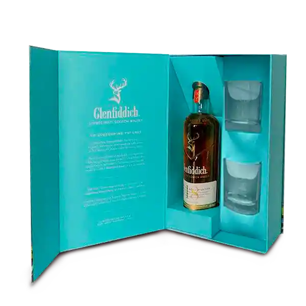 Whisky Glenfiddich 18yo 750ml + 2 Vasos