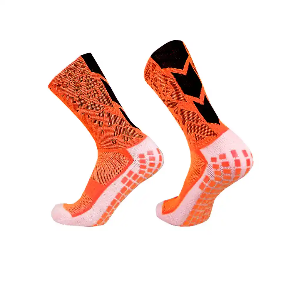 Media Antideslizante Fútbol Profesional Truxos Grip Calsetin 10-12 - Naranja/negro