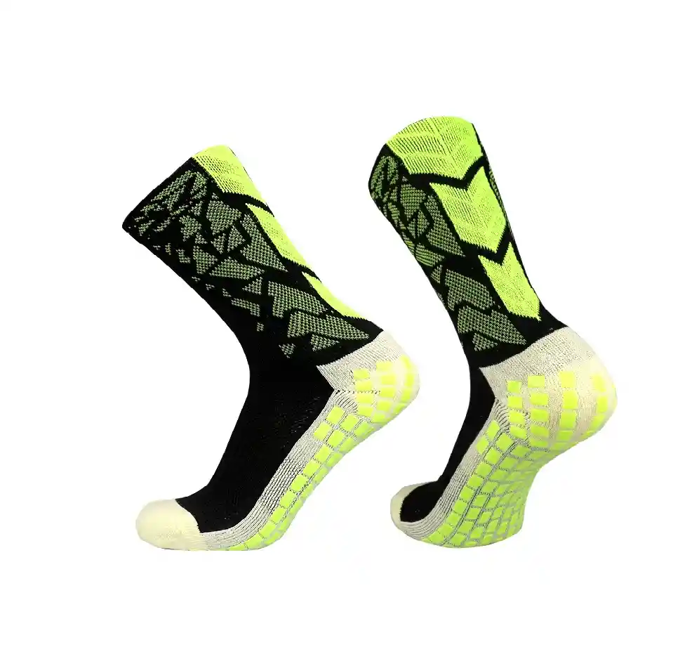 Media Antideslizante Fútbol Profesional Truxos Grip Calsetin 10-12 - Negro/verde Neón