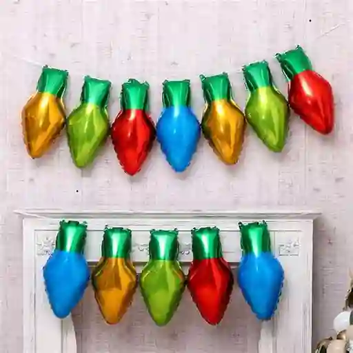 Globos De Bombillos O Luces Para Navidad X4 Und