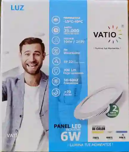 Panel Led Redondo 6w Vatio Encrustar