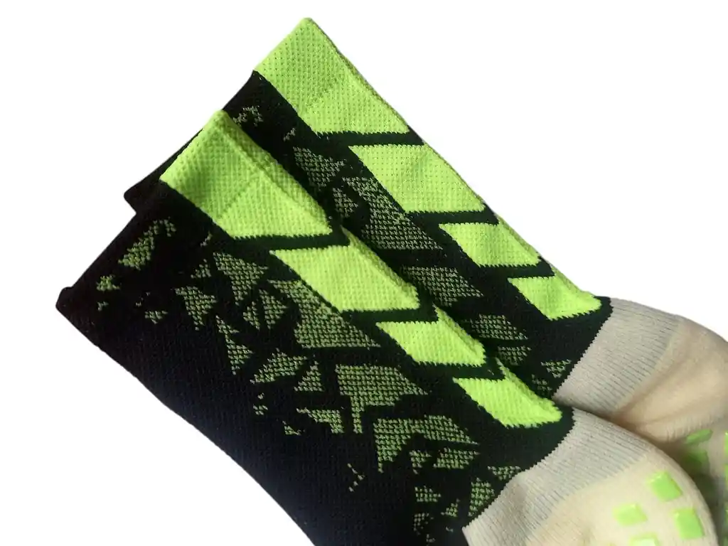 Media Antideslizante Fútbol Profesional Truxos Grip Calsetin 10-12 - Negro/verde Neón