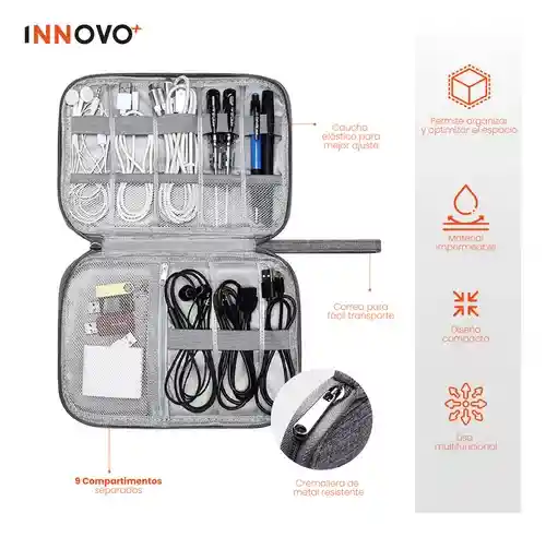 Bolso Organizador De Cables Viajero Impermeable Innovo