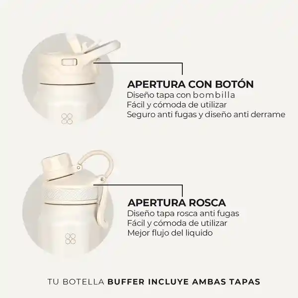 Termo Botella Termica Acero Inox Buffer 1l - Ivory