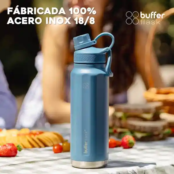 Termo Botella Termica Acero Inox Buffer 1l +tapas - Blue Verdi