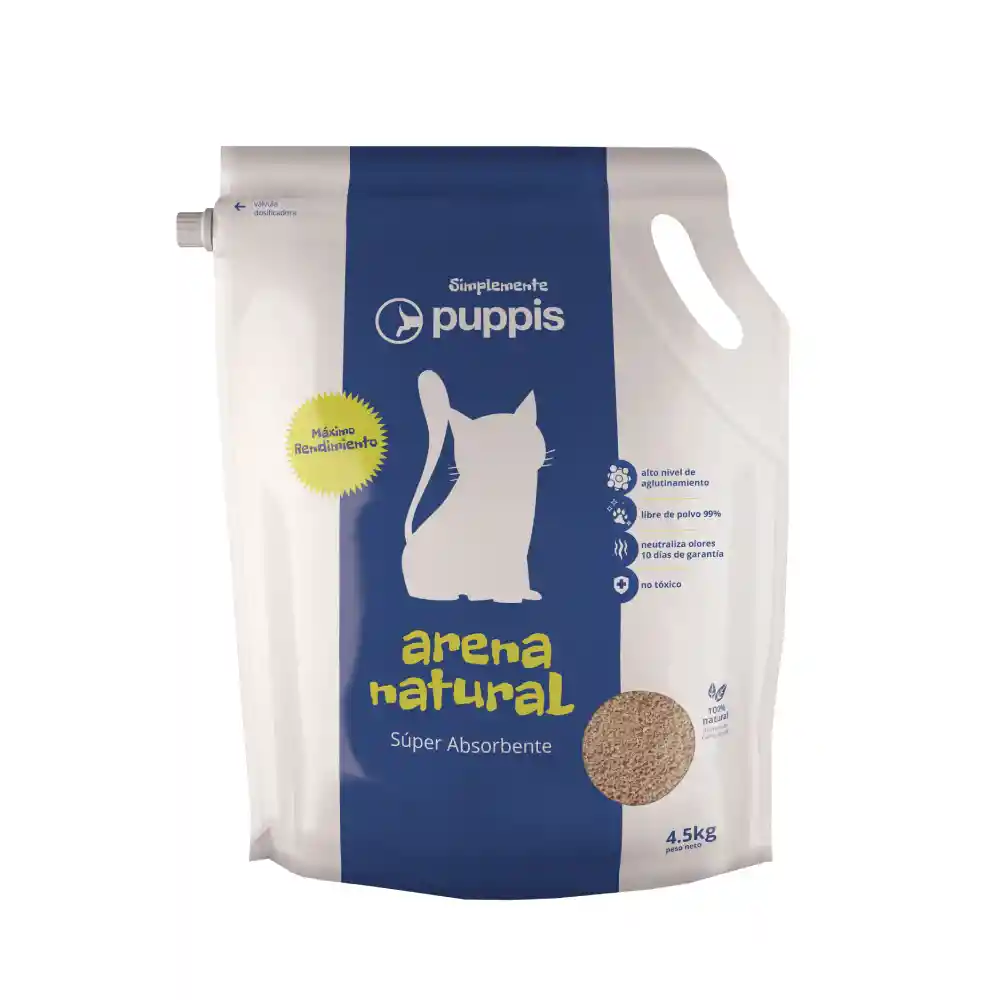 Arena Bentonita Para Gato Puppis Económica 4.5kg