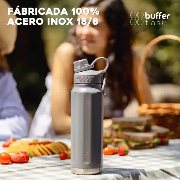 Termo Botella Termica Acero Inox Buffer 1l +tapas - Cool Grey