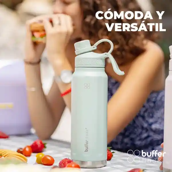 Termo Botella Termica Acero Inox Buffer 1l +tapas - Sage Green