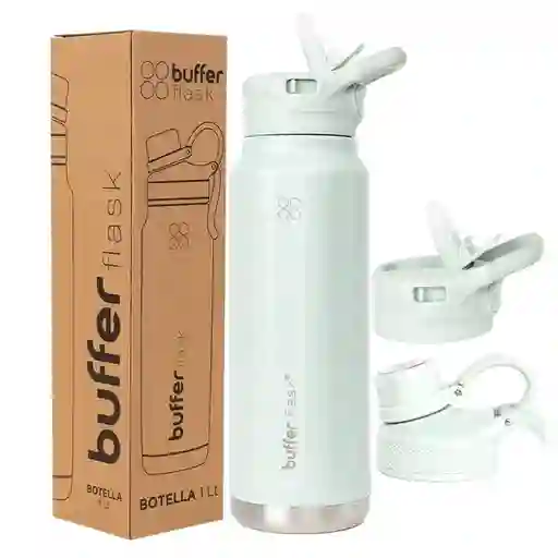 Termo Botella Termica Acero Inox Buffer 1l +tapas - Sage Green