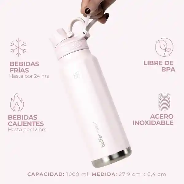 Termo Botella Termica Acero Inox Buffer 1l +tapas - Pinky