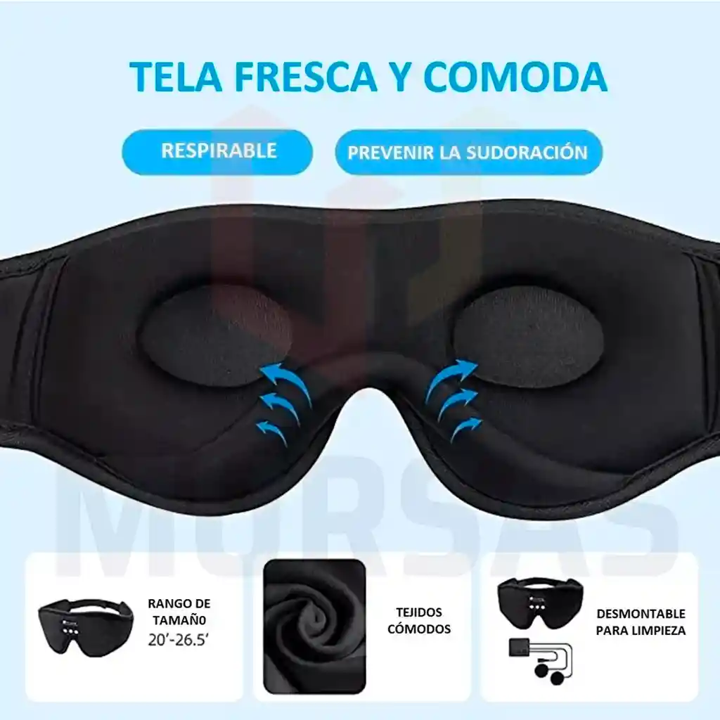 Antifaz Audifonos 3d Estres Viajar Insomnio Gafas Migraña