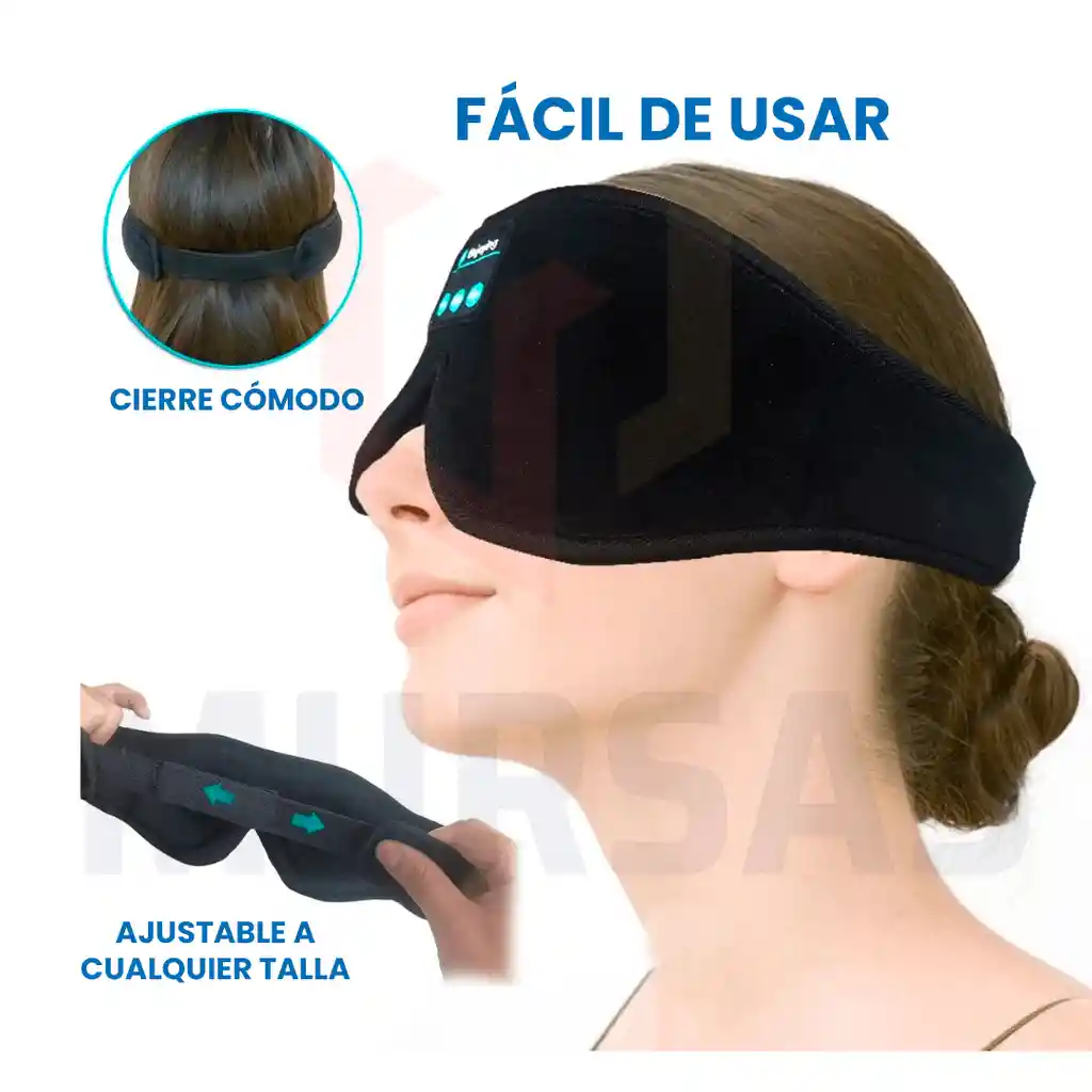 Antifaz Audifonos 3d Estres Viajar Insomnio Gafas Migraña