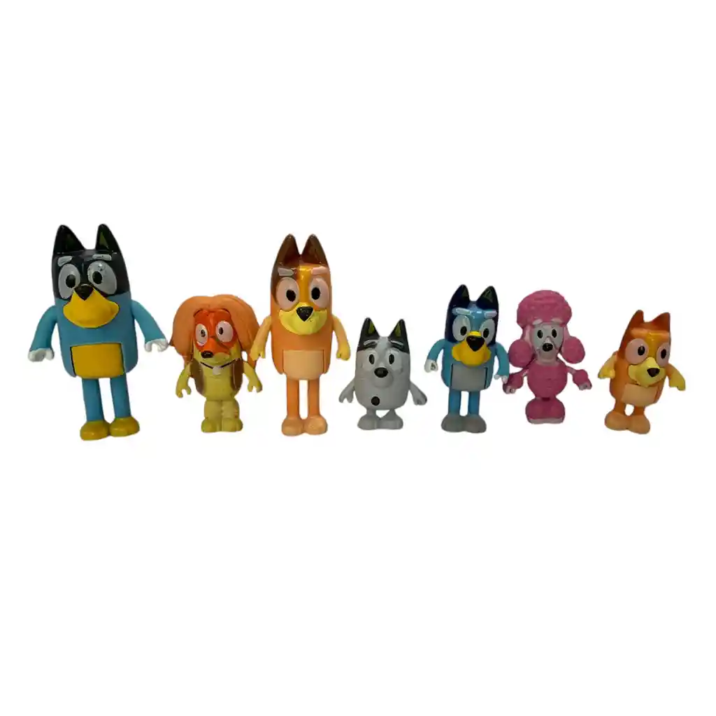 Coleccion 7pcs Bluey Y Sus Amigos Las Aventuras De Bluey