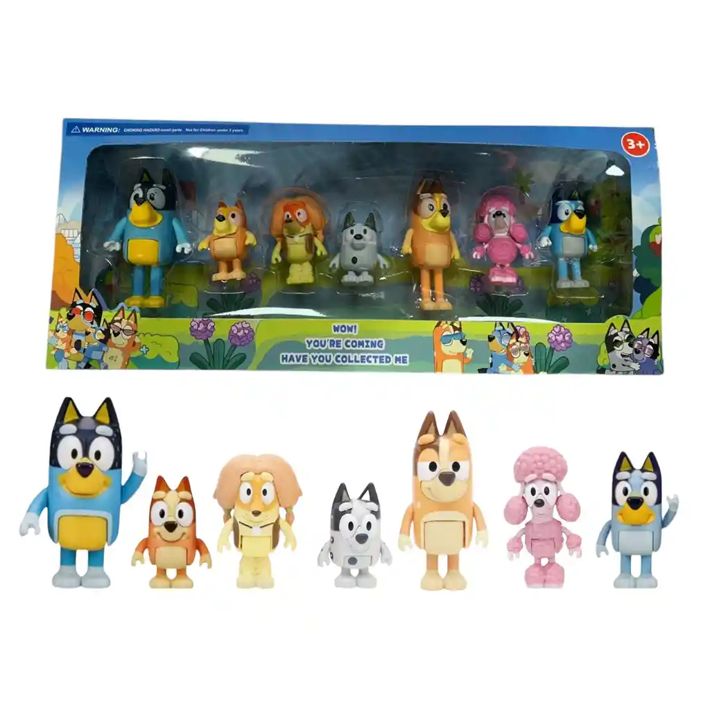 Coleccion 7pcs Bluey Y Sus Amigos Las Aventuras De Bluey