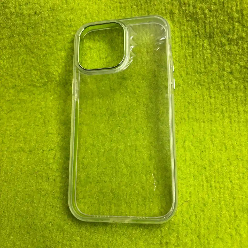 Forro Iphone 14 Pro Max / Transparente Bordes Verde