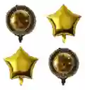 Bouquet Dorado De Globos Metalizados Feliz Año Nuevo X 5