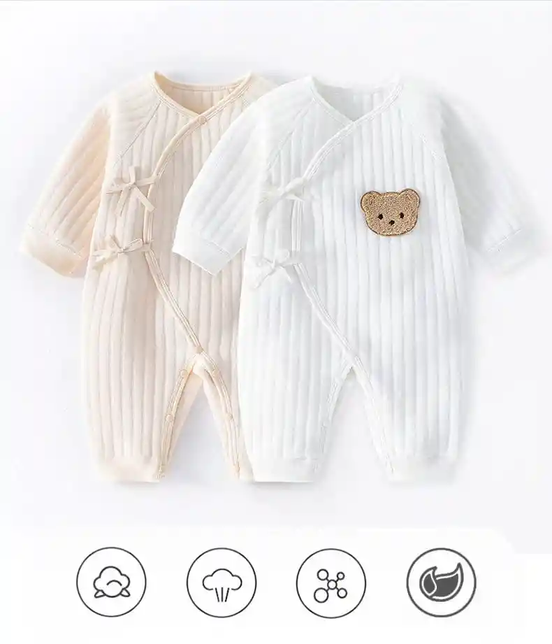 Pijama Térmica Ositos Bebes Niños Beige 3-6m