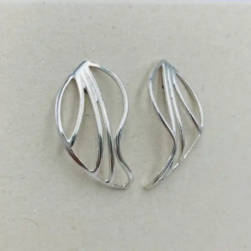 Aretes Hojas De Plata